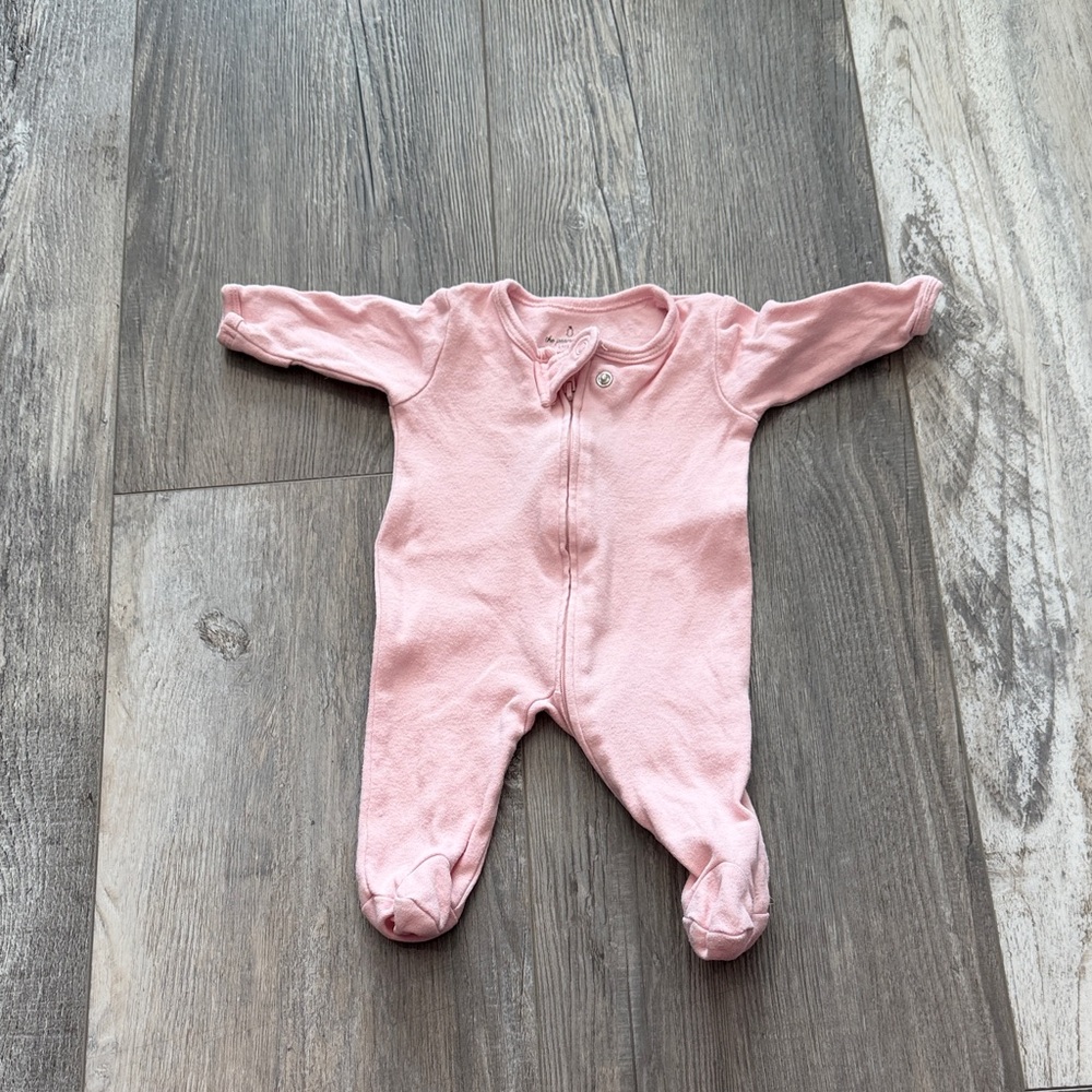 The Peanutshell Baby Pink Footed One-Piece Romper